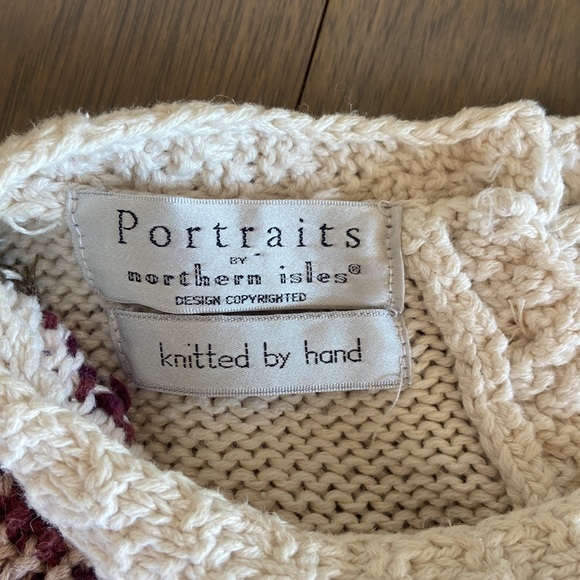 Vintage Cream Floral Embroidered Sweater XL - Picture 4 of 6